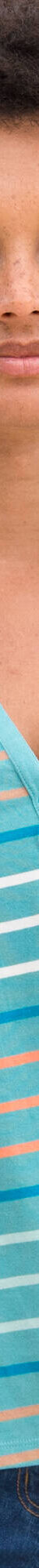 T-shirt rayé col tunisien, manches courtes (céladon / corail) T-shirt rayé col tunisien, manches courtes (céladon / corail)